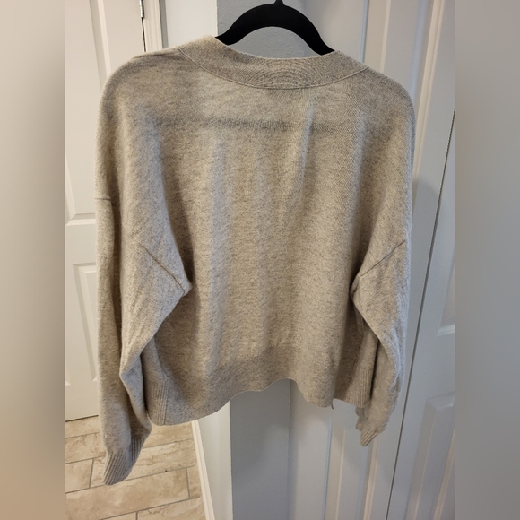 Everlane XL Cashmere Oatmeal Drop Shoulder Cardigan - Picture 7 of 7